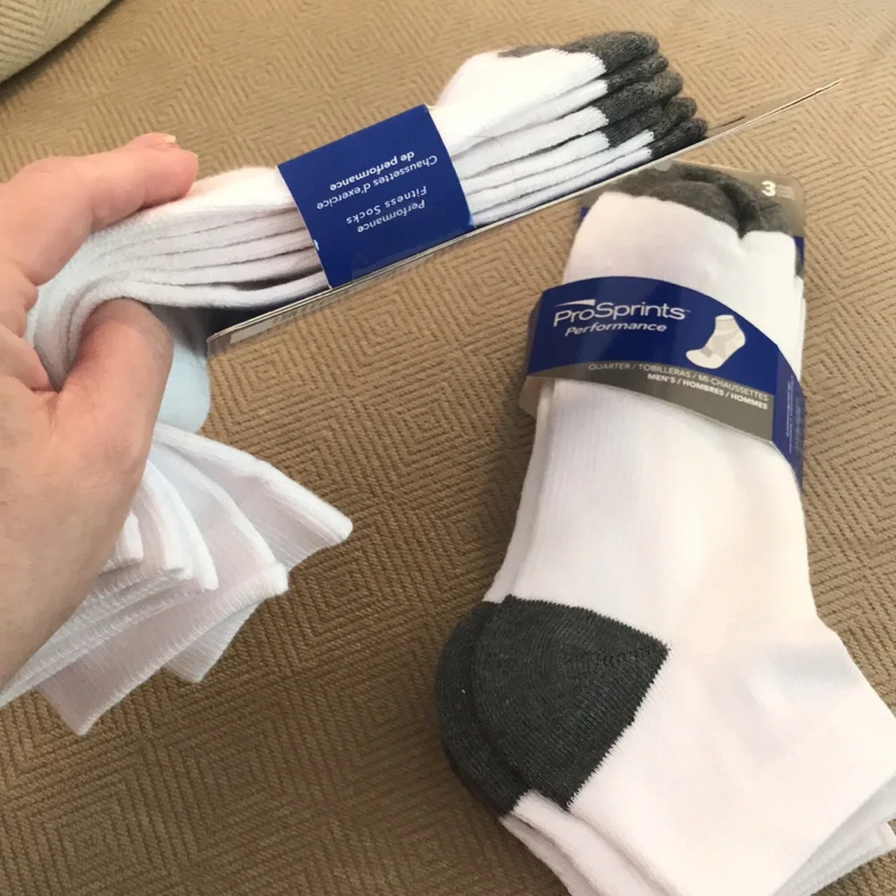 2 packs PROSPRINTS Quarter Cut Socks, 3 pairs per pack *Athletic Performance*